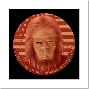 Bigfoot American Flag Posters and Art